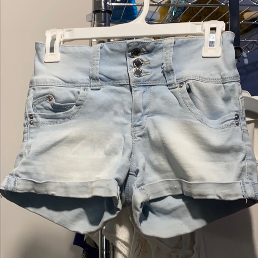 High waisted jean shorts